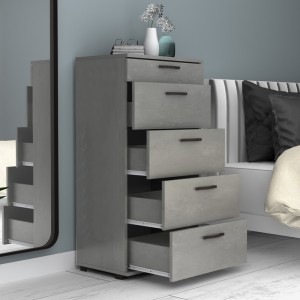 Συρταριέρα Helia  χρώμα γκρι σκυροδέματος 60x44x108εκ.