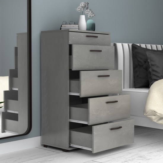 Συρταριέρα Helia  χρώμα γκρι σκυροδέματος 60x44x108εκ.