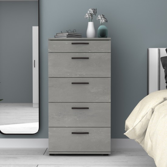 Συρταριέρα Helia  χρώμα γκρι σκυροδέματος 60x44x108εκ.