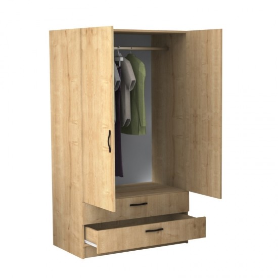 Ντουλάπα Ρούχων Victoria Δίφυλλη Φυσικό Οξιάς