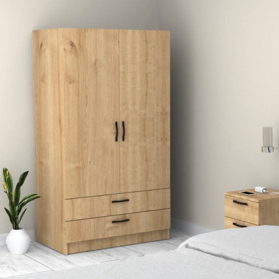 Ντουλάπα Ρούχων Victoria Δίφυλλη Φυσικό Οξιάς