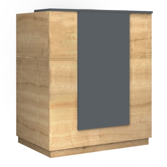 Γραφείο reception Gemini χρώμα φυσικό οξιάς - ανθρακί 100x70x110εκ.