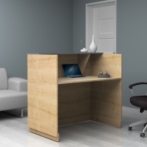 Γραφείο reception Gemini χρώμα φυσικό οξιάς - ανθρακί 120x70x110εκ.