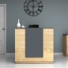 Γραφείο reception Gemini χρώμα φυσικό οξιάς - ανθρακί 120x70x110εκ.