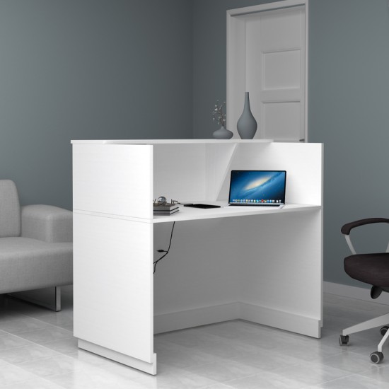 Γραφείο reception Gemini χρώμα λευκό 120x70x110εκ.