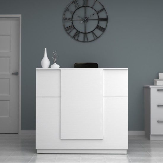 Γραφείο reception Gemini χρώμα λευκό 120x70x110εκ.