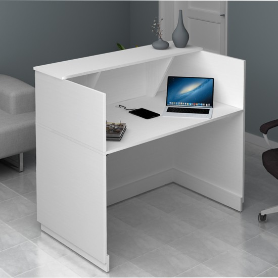 Γραφείο reception Gemini χρώμα λευκό 120x70x110εκ.