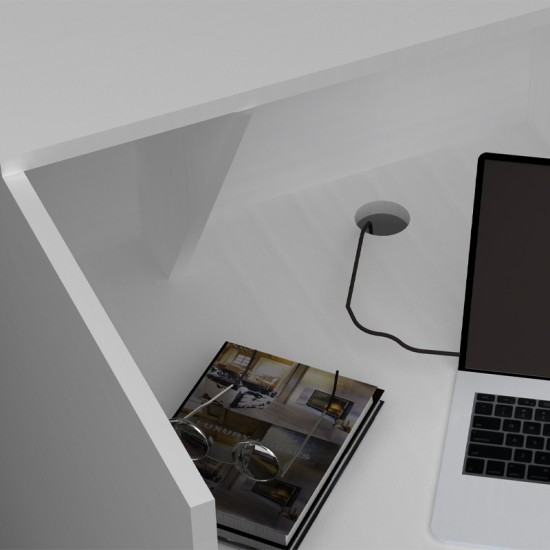 Γραφείο reception Gemini χρώμα λευκό 120x70x110εκ.