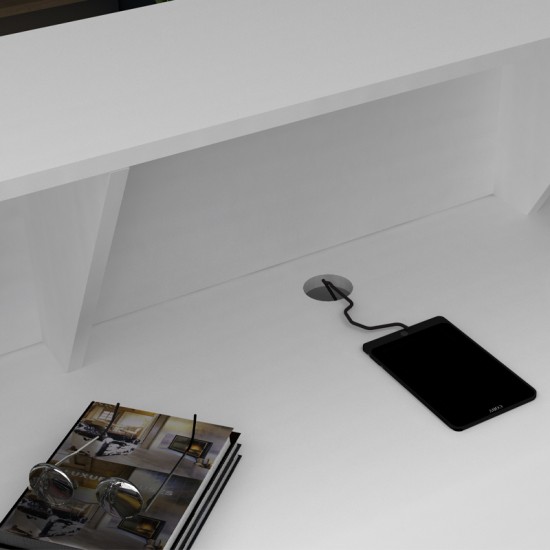 Γραφείο reception Gemini χρώμα λευκό 120x70x110εκ.