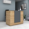 Γραφείο reception Gemini χρώμα φυσικό οξιάς - ανθρακί 150x70x110εκ.