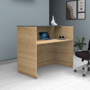 Γραφείο reception Gemini χρώμα φυσικό οξιάς - ανθρακί 150x70x110εκ.