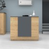 Γραφείο reception Gemini χρώμα φυσικό οξιάς - ανθρακί 150x70x110εκ.