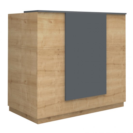 Γραφείο reception Gemini χρώμα φυσικό οξιάς - ανθρακί 150x70x110εκ.