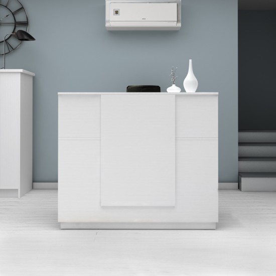 Γραφείο reception Gemini χρώμα λευκό 150x70x110εκ.