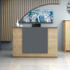 Γραφείο reception Gemini χρώμα φυσικό οξιάς - ανθρακί 180x70x110εκ.