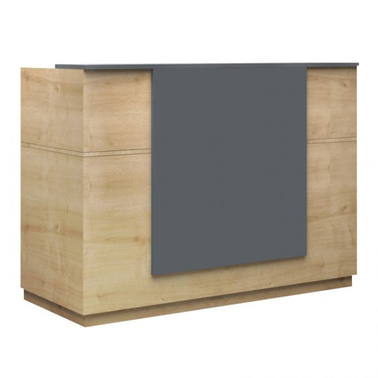 Γραφείο reception Gemini χρώμα φυσικό οξιάς - ανθρακί 180x70x110εκ.