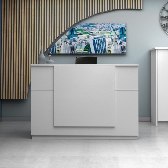 Γραφείο reception Gemini  χρώμα λευκό 180x70x110εκ.