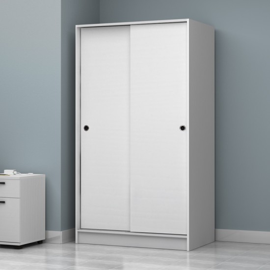 Ντουλάπα ρούχων Regio δίφυλλη συρόμενη χρώμα λευκό 100x60x181εκ.