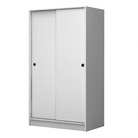 Ντουλάπα ρούχων Regio δίφυλλη συρόμενη χρώμα λευκό 100x60x181εκ.