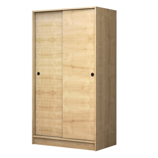 Ντουλάπα ρούχων Regio δίφυλλη συρόμενη χρώμα φυσικό οξιάς 100x60x181εκ.
