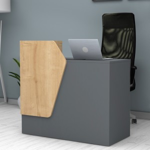 Γραφείο υποδοχής - reception Merlin χρώμα ανθρακί - φυσικό οξιάς 110x50x101,8εκ.