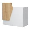 Γραφείο υποδοχής - reception Merlin χρώμα λευκό - φυσικό οξιάς 110x50x101,8εκ.