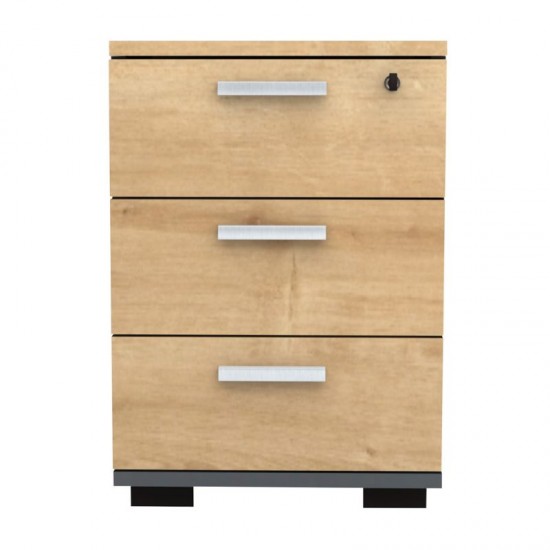 Συρταριέρα γραφείου επαγγελματική Venturo χρώμα ανθρακί - φυσικό οξιάς 39x40x57εκ.