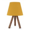 Φωτιστικό επιτραπέζιο Lander E27 ύφασμα Pvc - ξύλο χρώμα κίτρινο - καφέ 22x17x33εκ.