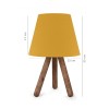 Φωτιστικό επιτραπέζιο Lander E27 ύφασμα Pvc - ξύλο χρώμα κίτρινο - καφέ 22x17x33εκ.