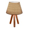 Φωτιστικό επιτραπέζιο Lander ύφασμα/Pvc/ξύλο χρώμα μπεζ άμμου/καφέ 22x17x32εκ.