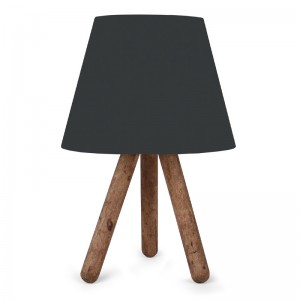 Φωτιστικό επιτραπέζιο Lander ύφασμα/Pvc/ξύλο χρώμα μαύρο/καφέ 22x17x32εκ.