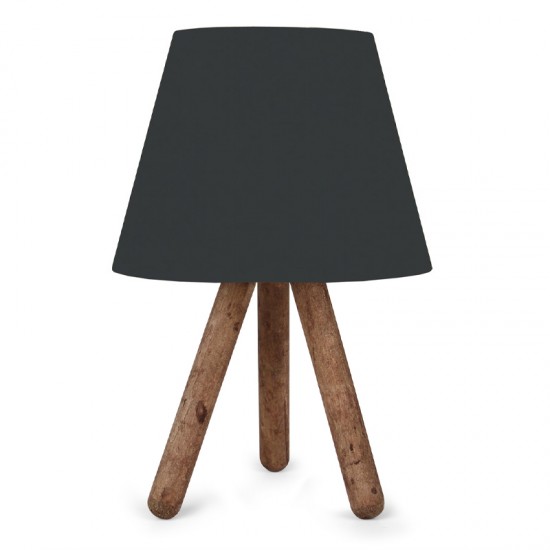Φωτιστικό επιτραπέζιο Lander ύφασμα/Pvc/ξύλο χρώμα μαύρο/καφέ 22x17x32εκ.
