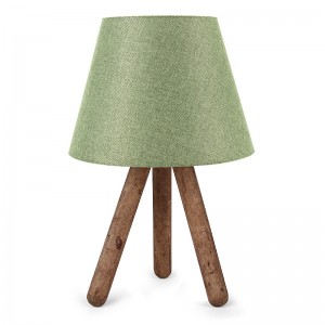 Φωτιστικό επιτραπέζιο Lander ύφασμα/Pvc/ξύλο χρώμα κυπαρισσί/καφέ 22x17x32εκ.