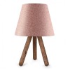 Φωτιστικό επιτραπέζιο Lander ύφασμα/Pvc/ξύλο χρώμα ροζ/καφέ 22x14x32εκ.