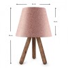 Φωτιστικό επιτραπέζιο Lander ύφασμα/Pvc/ξύλο χρώμα ροζ/καφέ 22x14x32εκ.