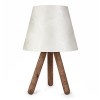 Φωτιστικό επιτραπέζιο Lander ύφασμα/Pvc/ξύλο χρώμα λευκό/καφέ 22x14x32εκ.