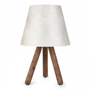 Φωτιστικό επιτραπέζιο Lander ύφασμα/Pvc/ξύλο χρώμα λευκό/καφέ 22x14x32εκ.