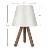 Φωτιστικό επιτραπέζιο Lander ύφασμα/Pvc/ξύλο χρώμα λευκό/καφέ 22x14x32εκ.