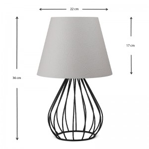 Φωτιστικό επιτραπέζιο Akerlind ύφασμα Pvc/μέταλλο χρώμα ανοιχτό γκρι/μαύρο 22x17x36εκ. Φωτιστικό επιτραπέζιο Akerlind ύφασμα Pvc/μέταλλο χρώμα ανοιχτό γκρι/μαύρο 22x17x36εκ.