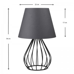 Φωτιστικό επιτραπέζιο Akerlind ύφασμα Pvc/μέταλλο χρώμα ανθρακί/μαύρο 22x17x36εκ. Φωτιστικό επιτραπέζιο Akerlind ύφασμα Pvc/μέταλλο χρώμα ανθρακί/μαύρο 22x17x36εκ.