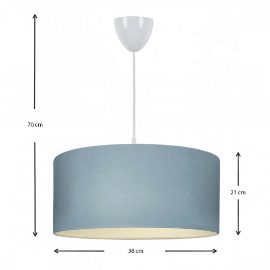 Φωτιστικό οροφής Monahan υφασμάτινο χρώμα μπλε 38x20x70εκ.