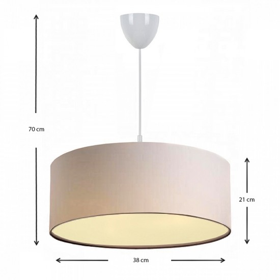 Φωτιστικό οροφής Monahan υφασμάτινο χρώμα μπεζ 38x20x70εκ.