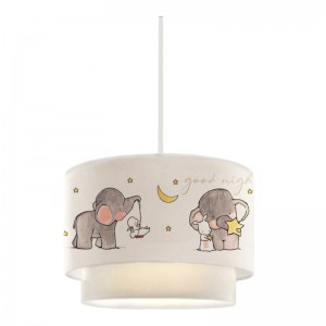 Φωτιστικό οροφής Peppa υφασμάτινο με χαρούμενα ελεφαντάκια 30x20x70εκ.