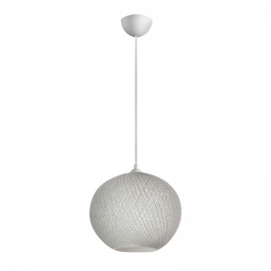 Φωτιστικό οροφής Gibson από σχοινί μονόφωτο χρώμα λευκό 30x23x70εκ.