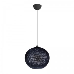 Φωτιστικό οροφής Gibson από σχοινί μονόφωτο χρώμα μαύρο 30x23x70εκ.