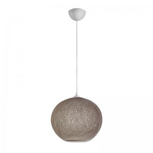 Φωτιστικό οροφής Gibson από σχοινί μονόφωτο χρώμα μόκα 30x23x70εκ.