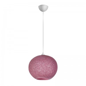 Φωτιστικό οροφής Gibson από σχοινί μονόφωτο χρώμα ροζ 30x23x70εκ.