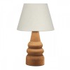 Φωτιστικό επιτραπέζιο Lary E27 υφασμάτινο - ξύλινο χρώμα κρεμ - καφέ Φ24x36εκ.