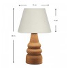 Φωτιστικό επιτραπέζιο Lary E27 υφασμάτινο - ξύλινο χρώμα κρεμ - καφέ Φ24x36εκ.