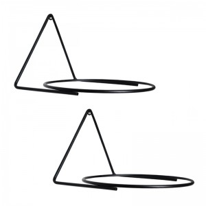 Βάση - ζαρντινιέρα επιτοίχια σετ 2 τμχ μεταλλική για φυτά εσωτερικού και εξωτερικού χώρου χρώμα μαύρο 16x15x10εκ.